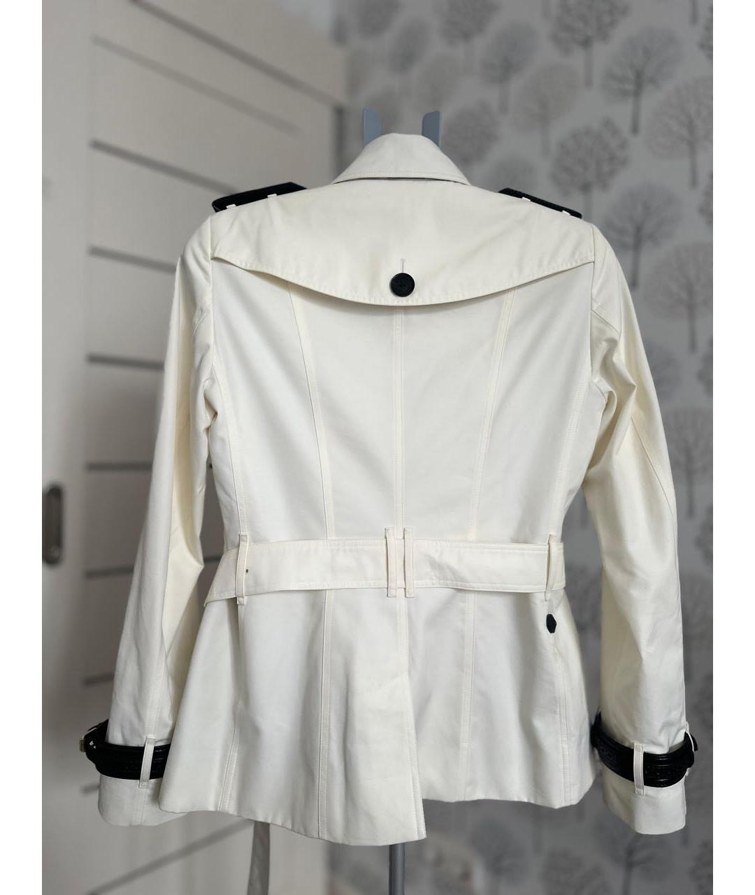 BURBERRY Белый хлопковый тренч/плащ, фото 2