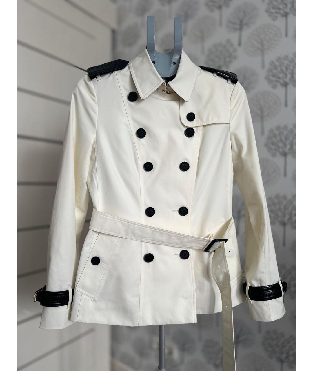 BURBERRY Белый хлопковый тренч/плащ, фото 9