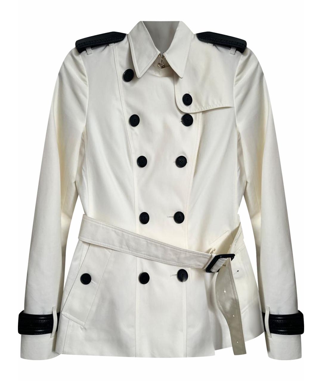 BURBERRY Белый хлопковый тренч/плащ, фото 1