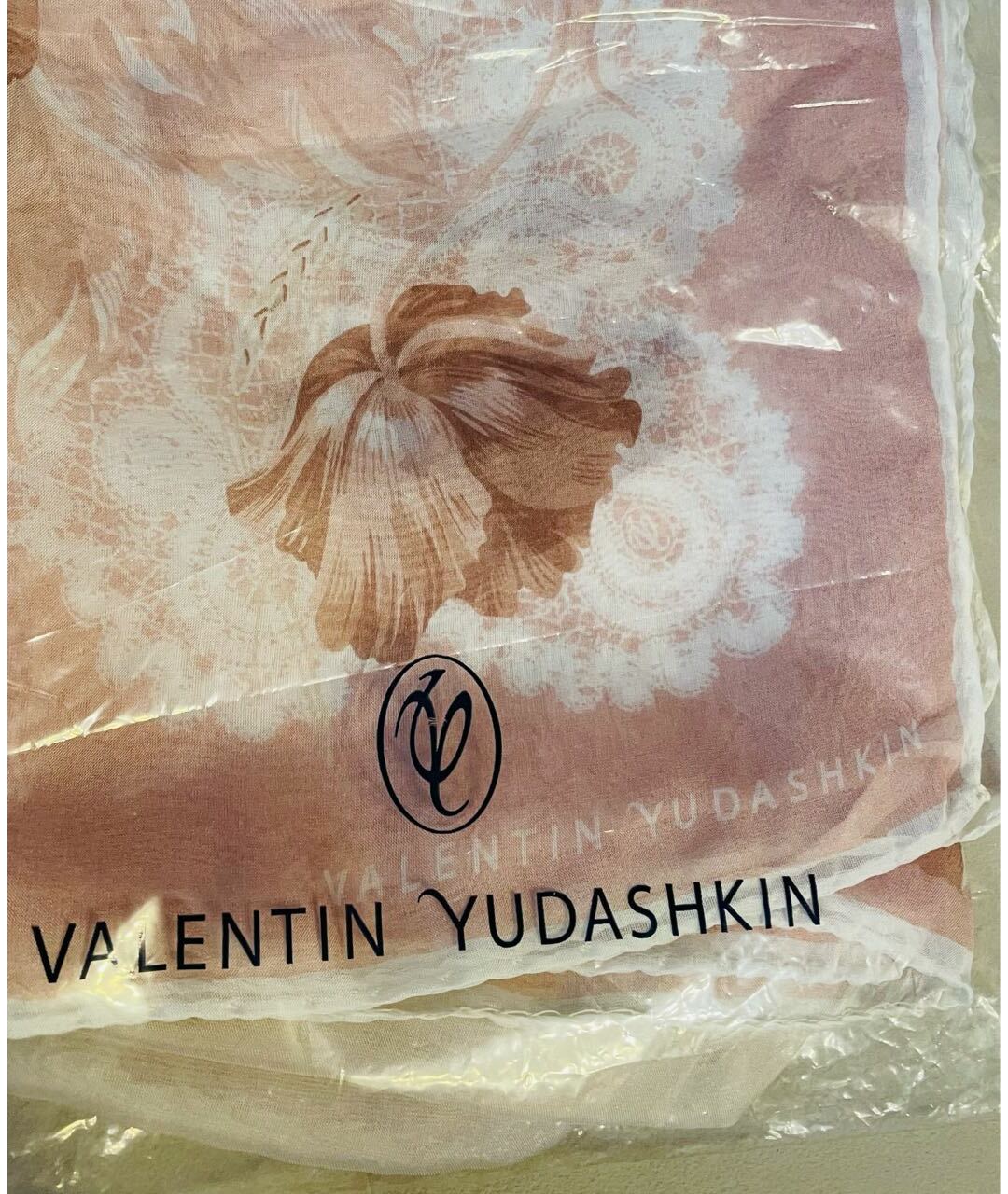 VALENTIN YUDASHKIN Бежевый шелковый шарф, фото 7