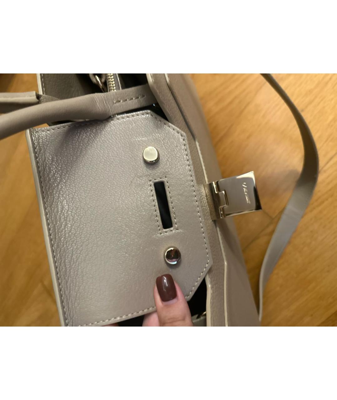 JIMMY CHOO Бежевая кожаная сумка с короткими ручками, фото 5