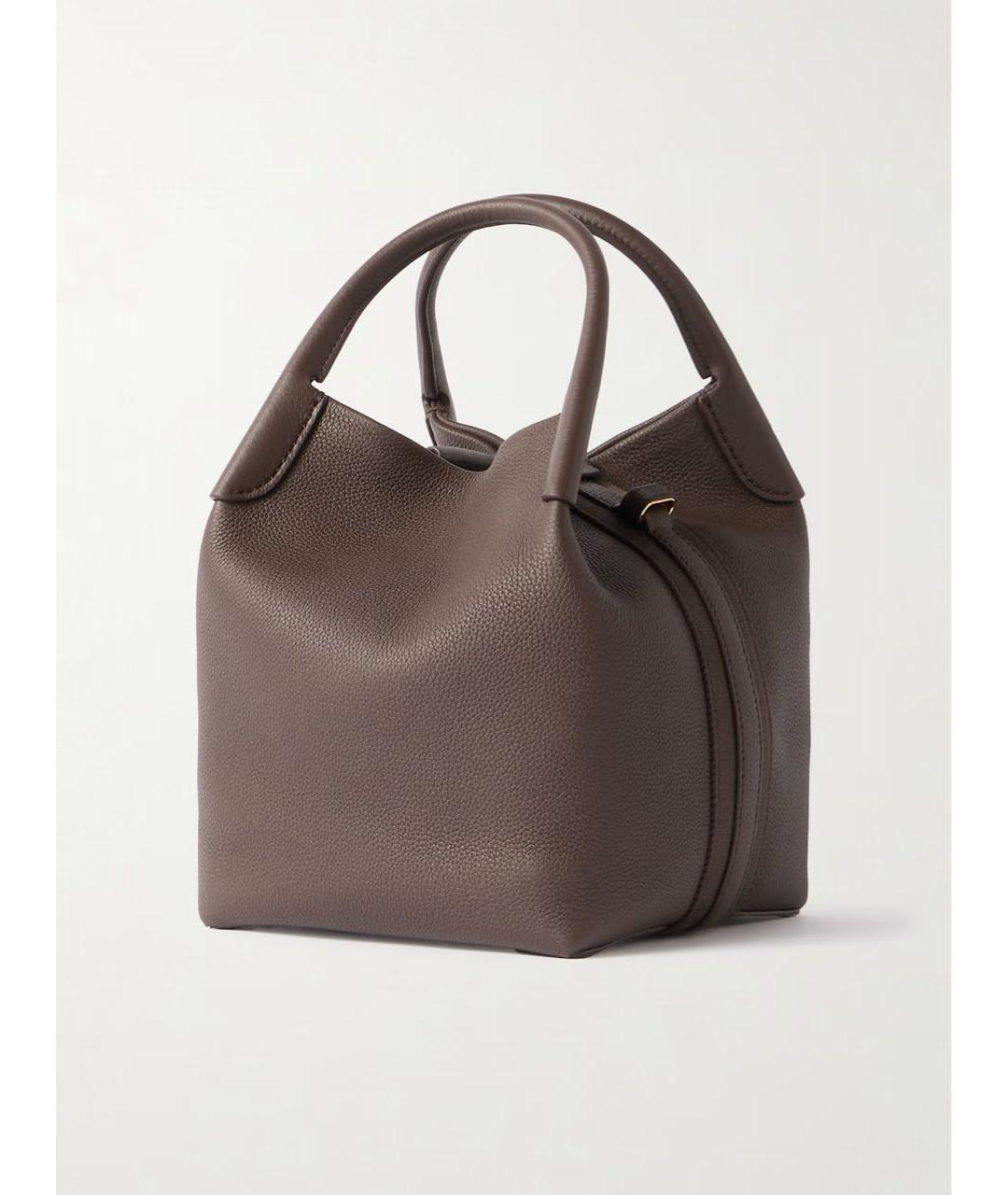 LORO PIANA Коричневая кожаная сумка тоут, фото 6