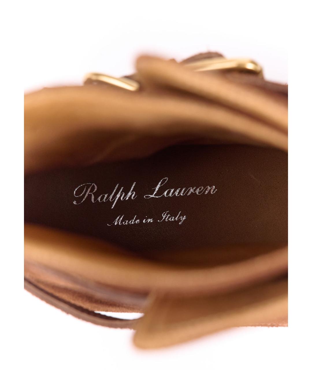 RALPH LAUREN Коричневые замшевые высокие ботинки, фото 5
