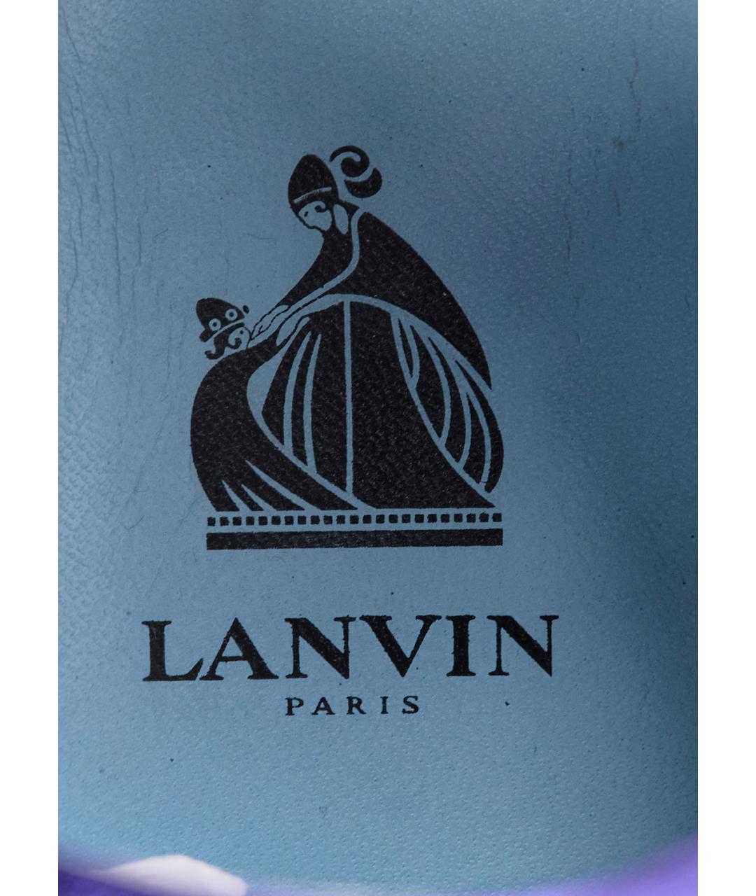 LANVIN Фиолетовые кожаные кеды, фото 6