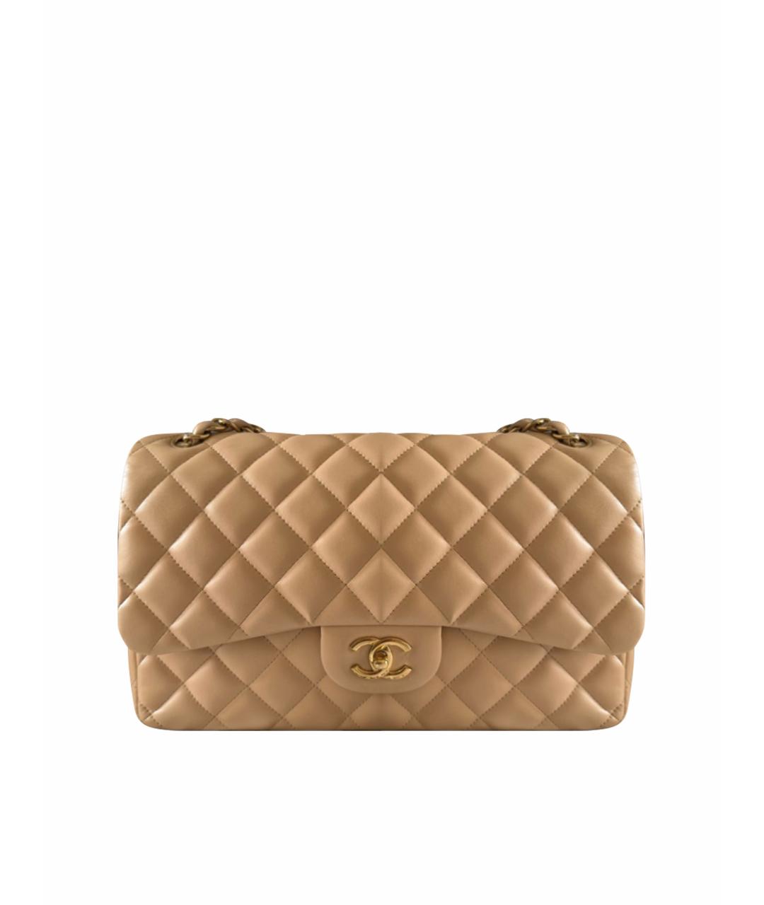 CHANEL Бежевая кожаная сумка через плечо, фото 1