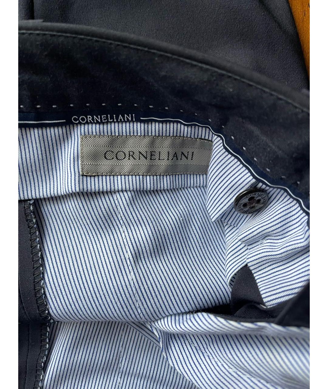 CORNELIANI Темно-синие шерстяные повседневные брюки, фото 3