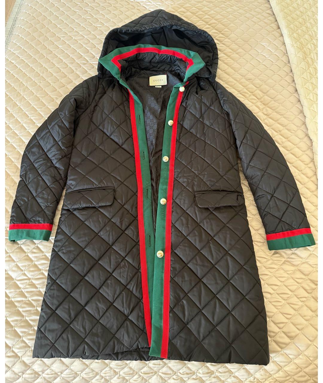 GUCCI Черный полиэстеровый пуховик, фото 2