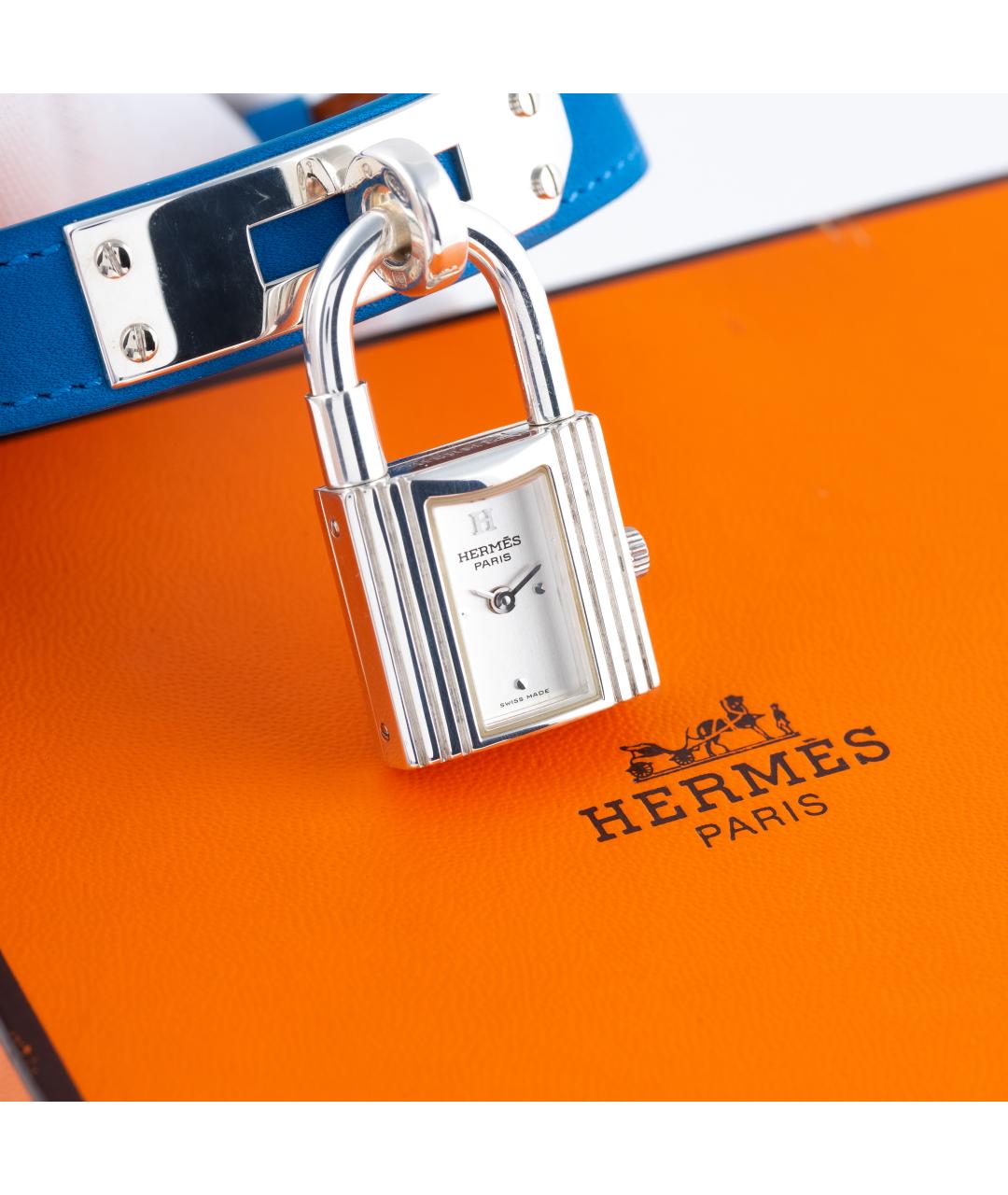HERMES Синие серебряные часы, фото 6