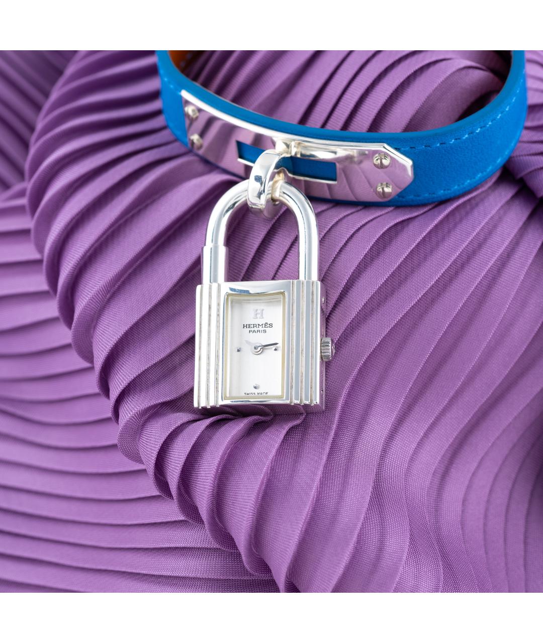 HERMES Синие серебряные часы, фото 3