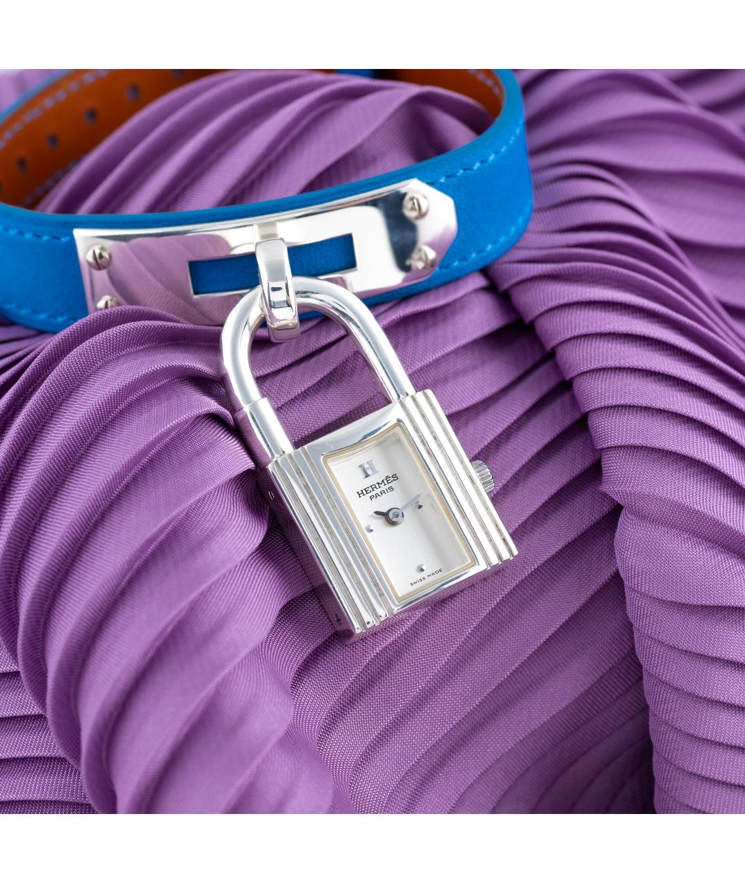 HERMES Синие серебряные часы, фото 2