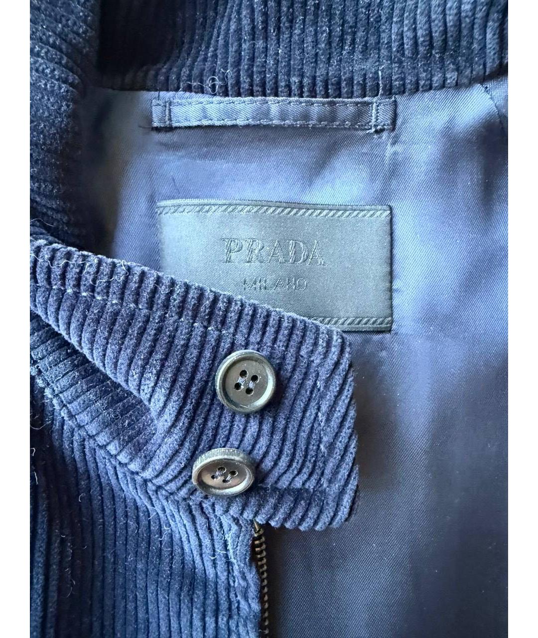 PRADA Темно-синяя велюровая куртка, фото 3