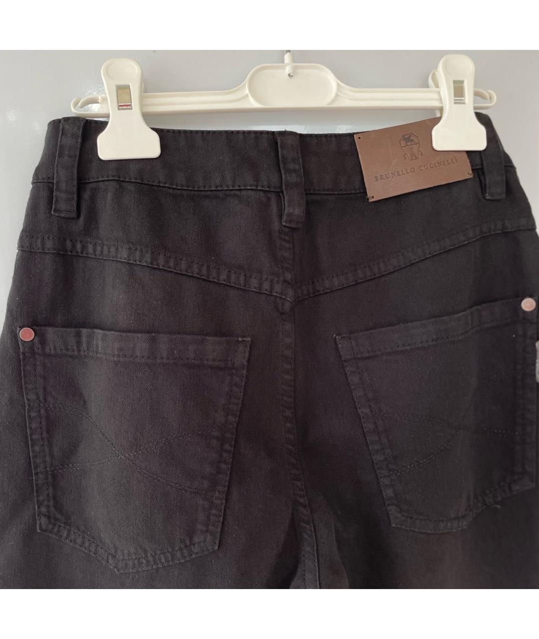 BRUNELLO CUCINELLI Черные хлопковые прямые джинсы, фото 3