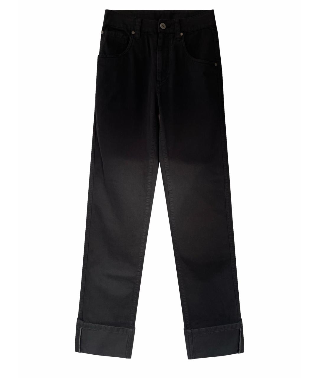 BRUNELLO CUCINELLI Черные хлопковые прямые джинсы, фото 1