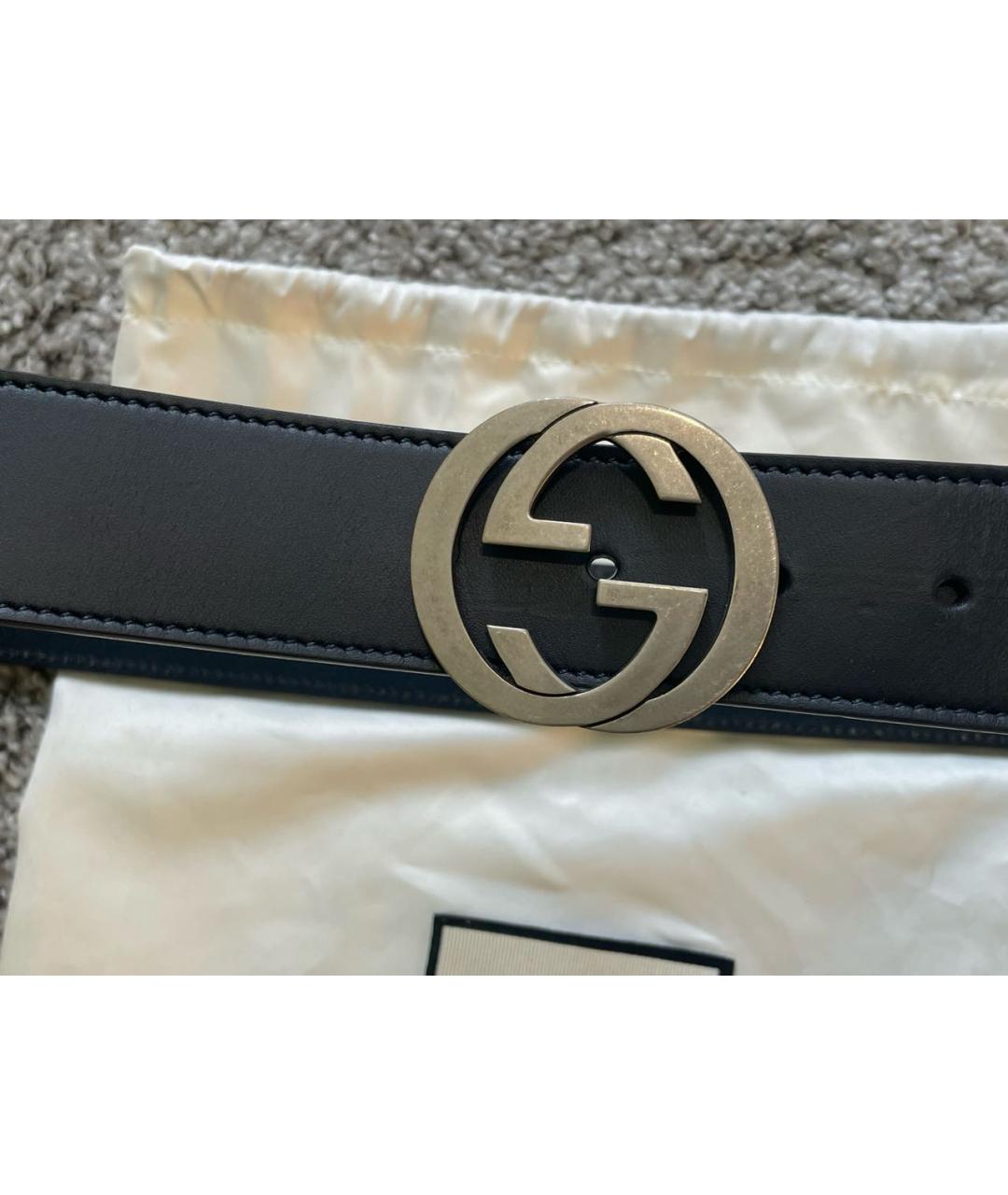 GUCCI Темно-синий ремень, фото 2