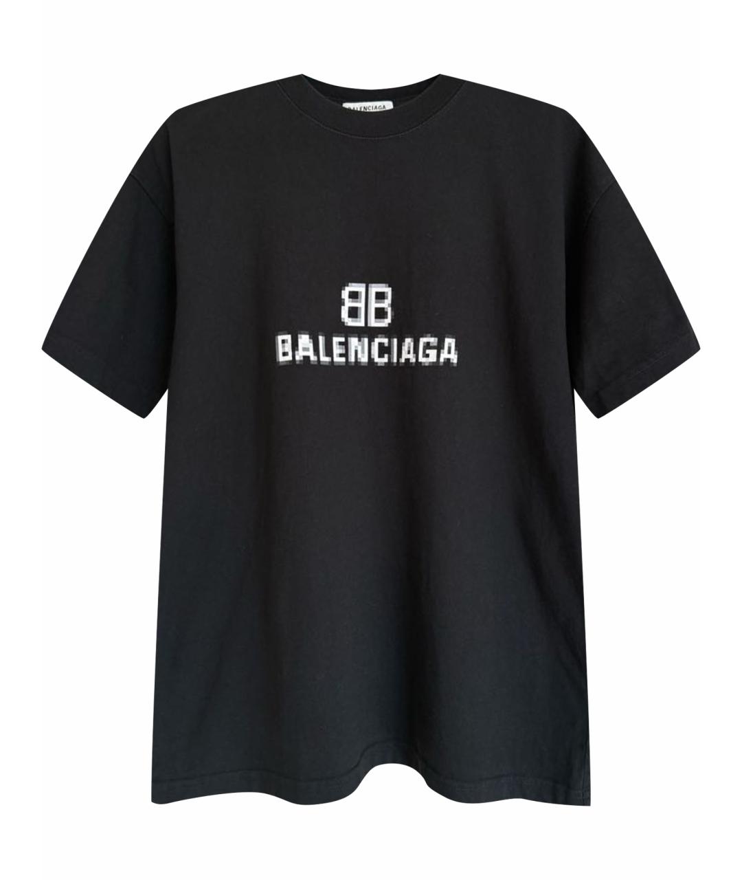 BALENCIAGA Черная хлопковая футболка, фото 1