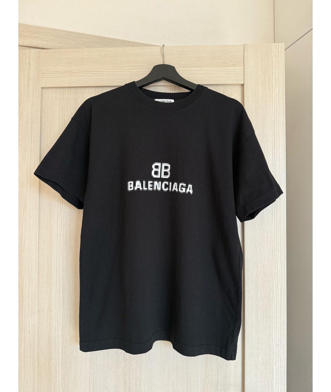 BALENCIAGA Черная хлопковая футболка, фото 5