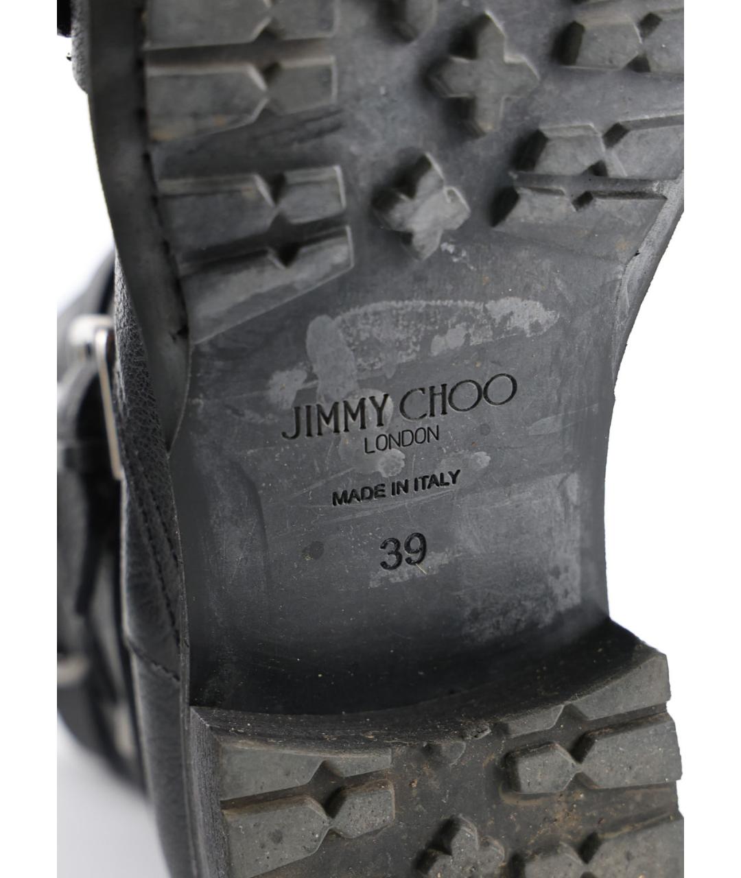 JIMMY CHOO Черные кожаные полусапоги, фото 5
