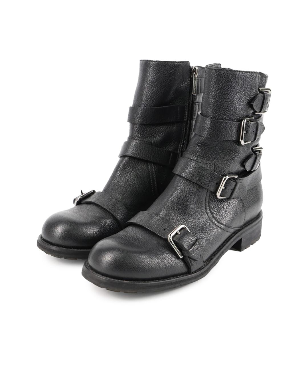 JIMMY CHOO Черные кожаные полусапоги, фото 2