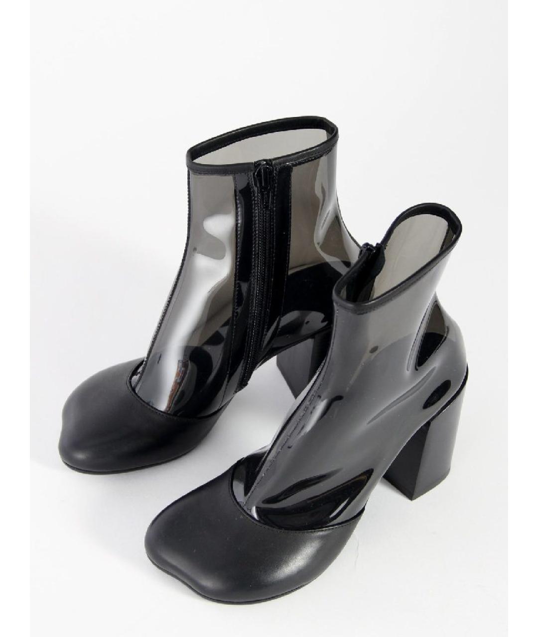 MAISON MARGIELA Черные кожаные ботильоны, фото 2