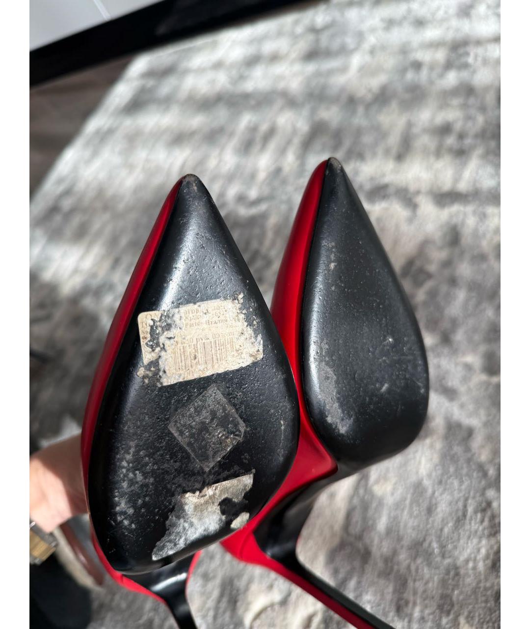 SAINT LAURENT Красные кожаные туфли, фото 6