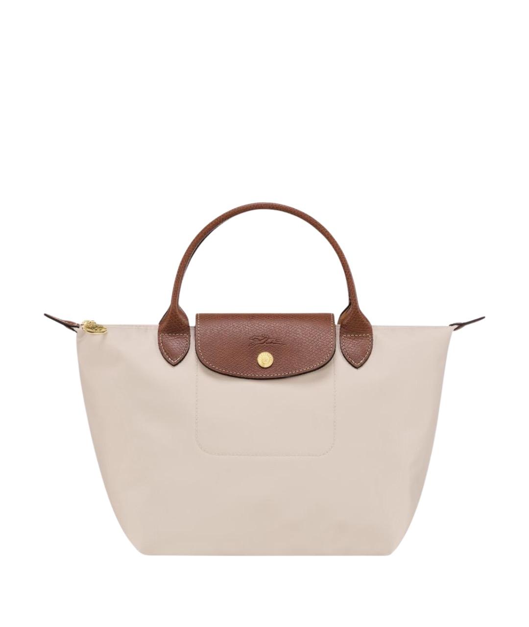 LONGCHAMP Бежевая нейлоновая сумка с короткими ручками, фото 1