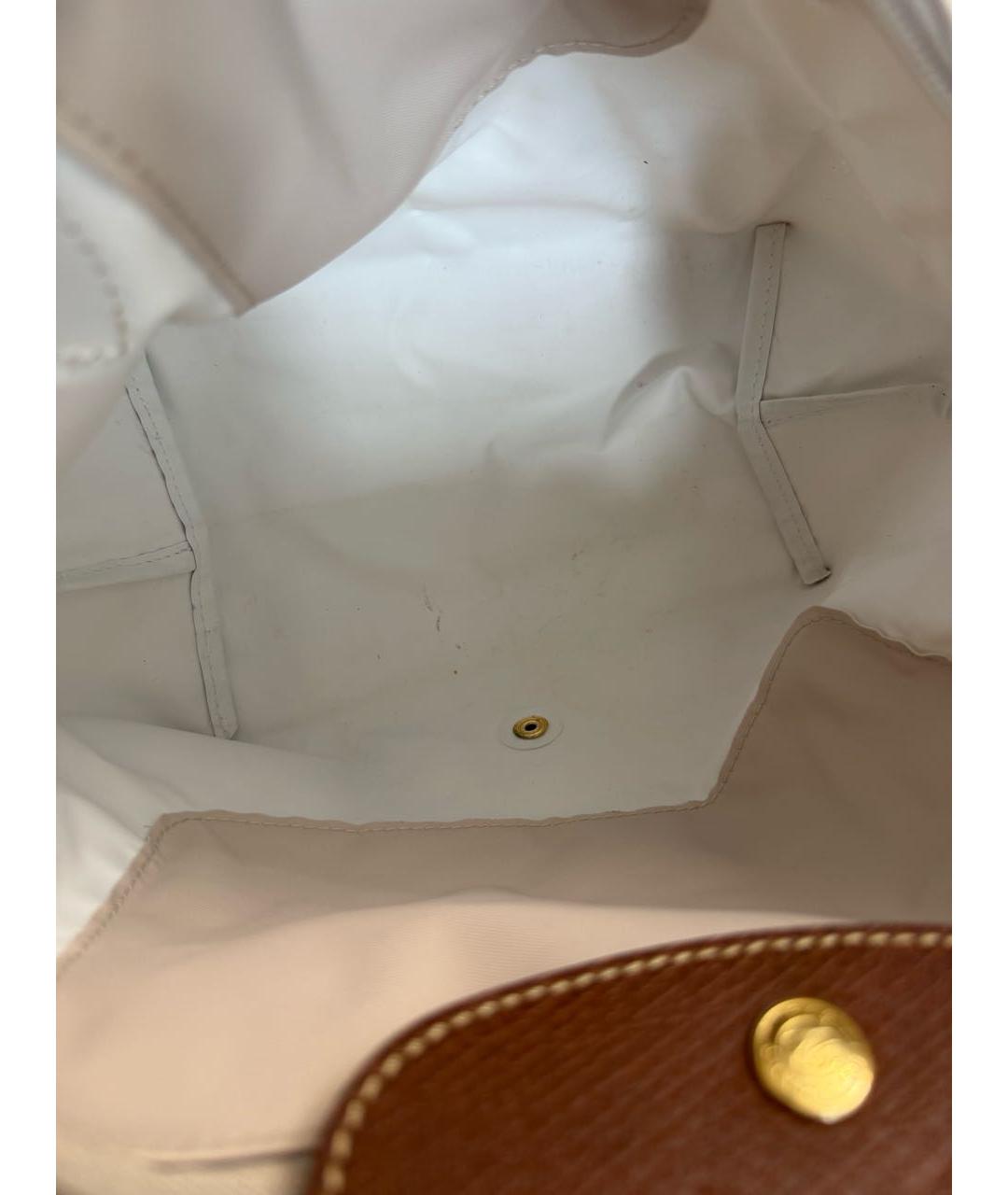 LONGCHAMP Бежевая нейлоновая сумка с короткими ручками, фото 5