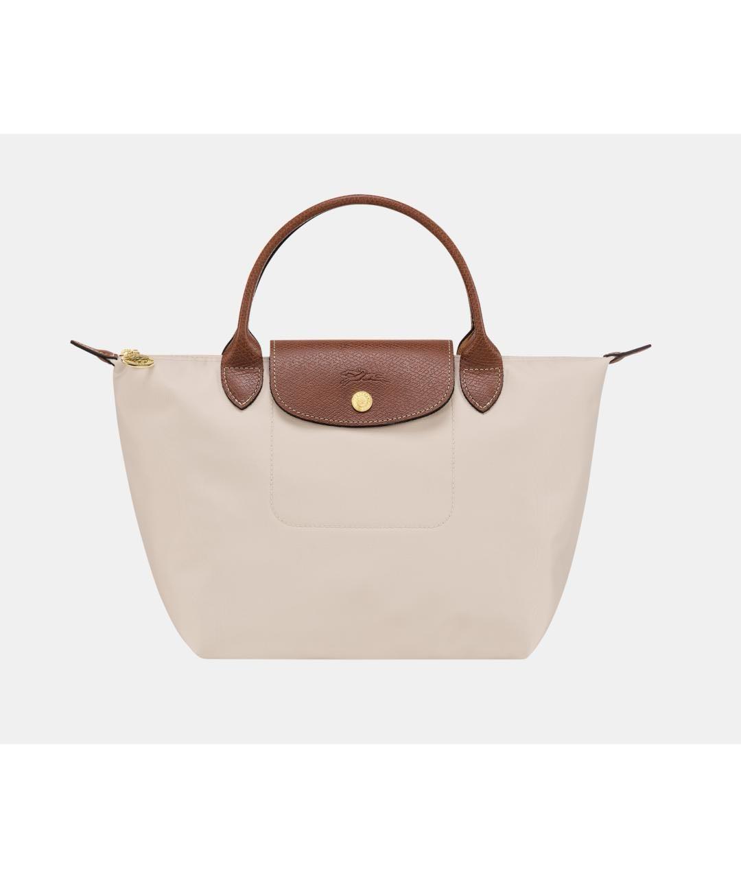LONGCHAMP Бежевая нейлоновая сумка с короткими ручками, фото 8