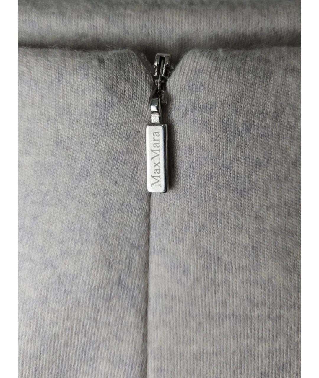 MAX MARA Серая шерстяная юбка мини, фото 3