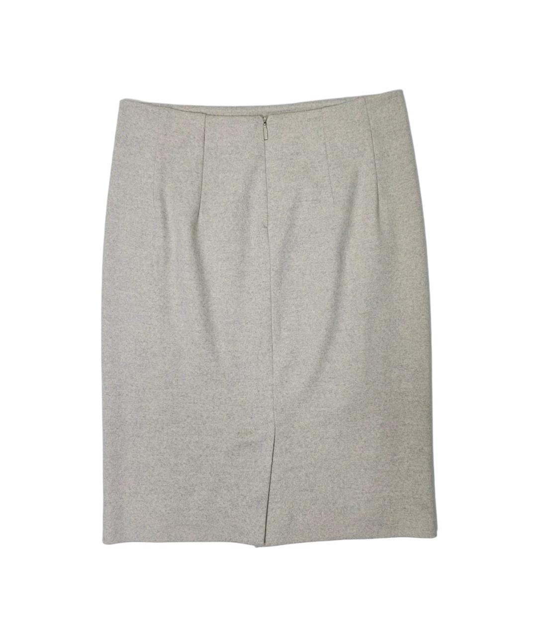 MAX MARA Серая шерстяная юбка мини, фото 2