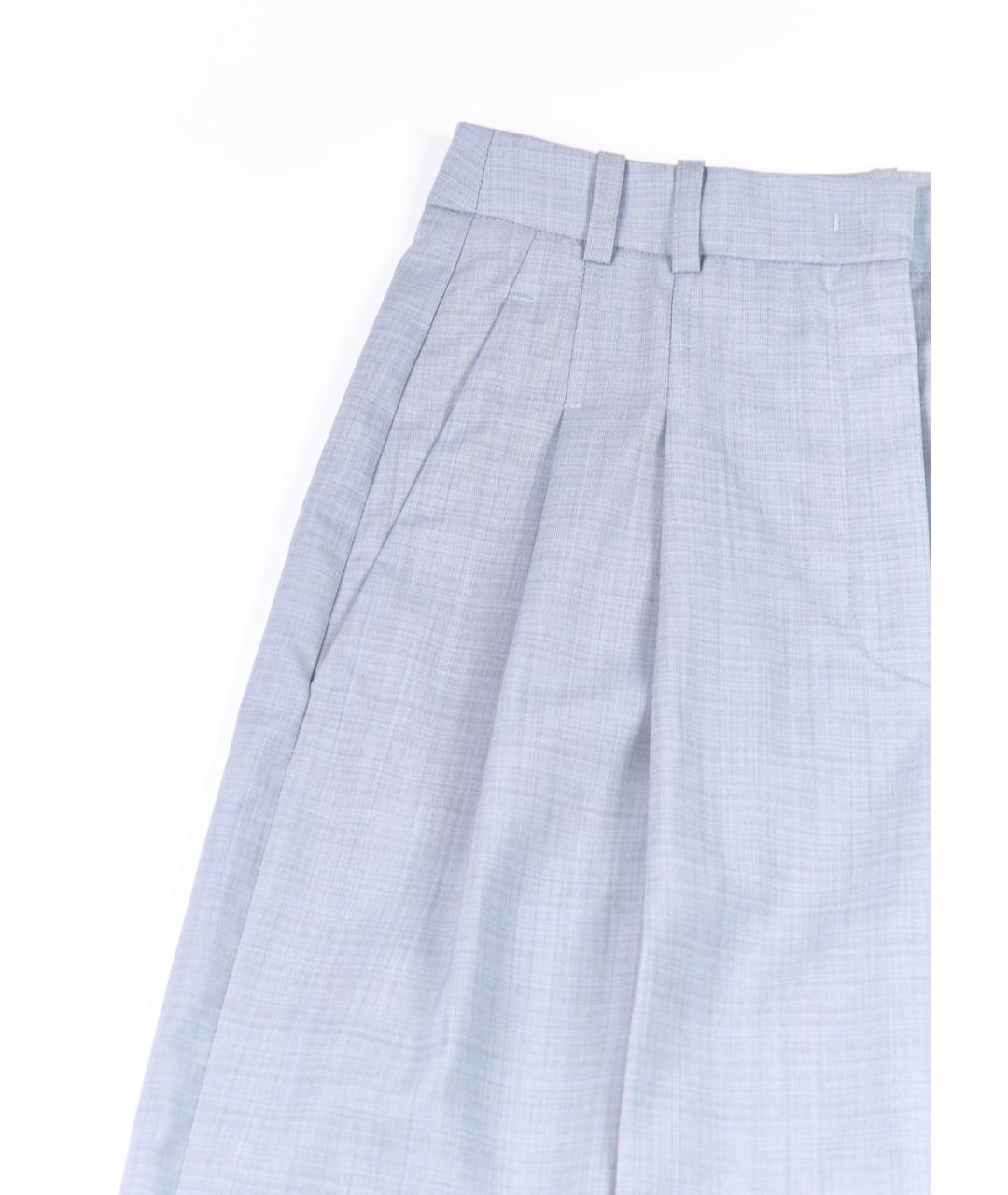 JIL SANDER NAVY Голубые шерстяные брюки широкие, фото 2