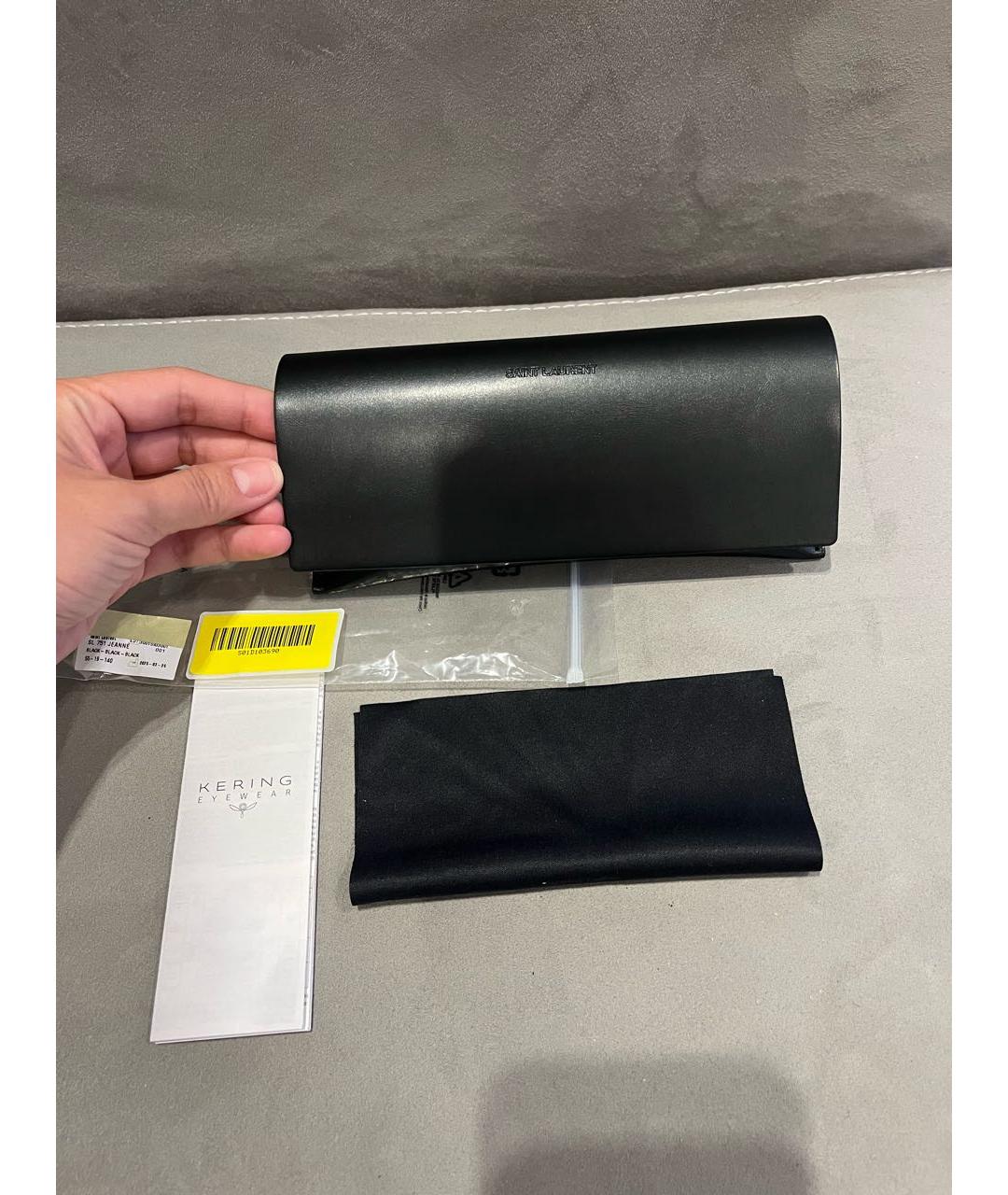 SAINT LAURENT Черные пластиковые солнцезащитные очки, фото 6