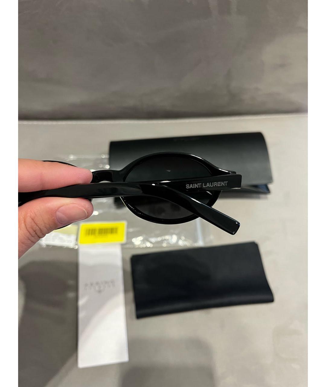 SAINT LAURENT Черные пластиковые солнцезащитные очки, фото 5