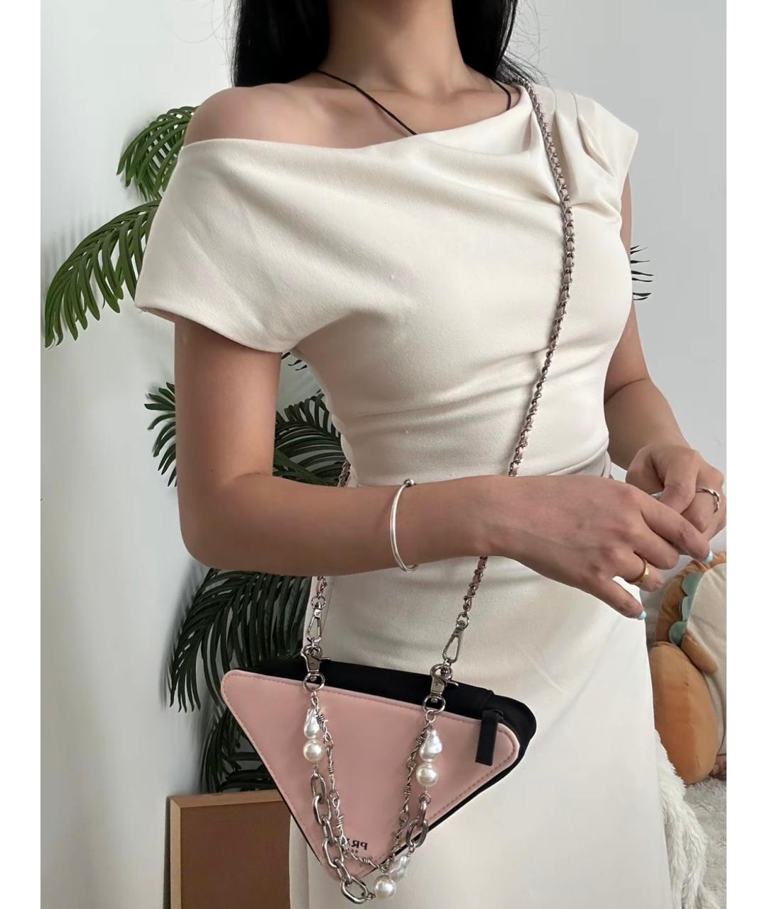 PRADA Коралловая тканевая косметичка, фото 5