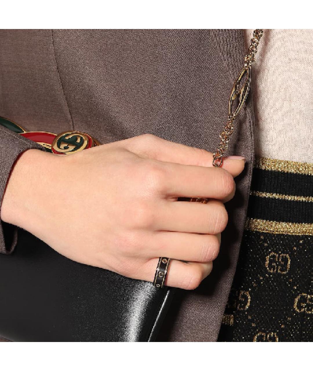 GUCCI Черное металлическое кольцо, фото 4