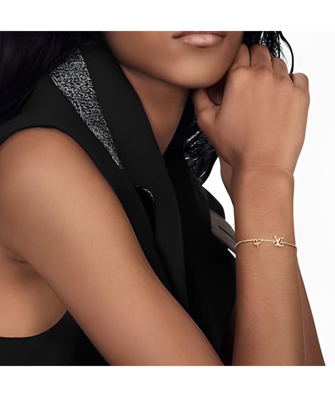 LOUIS VUITTON Золотой металлический браслет, фото 4