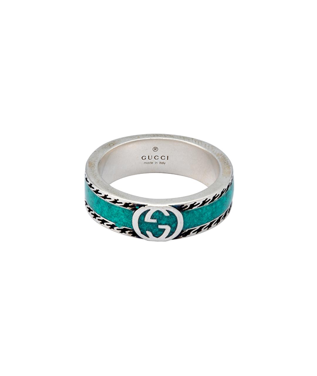 GUCCI Зеленые серебряное кольцо, фото 1