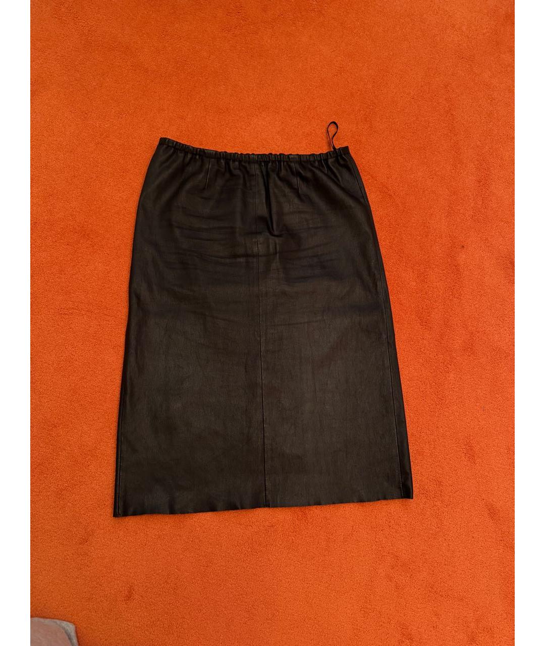 ZADIG & VOLTAIRE Черная кожаная юбка миди, фото 6