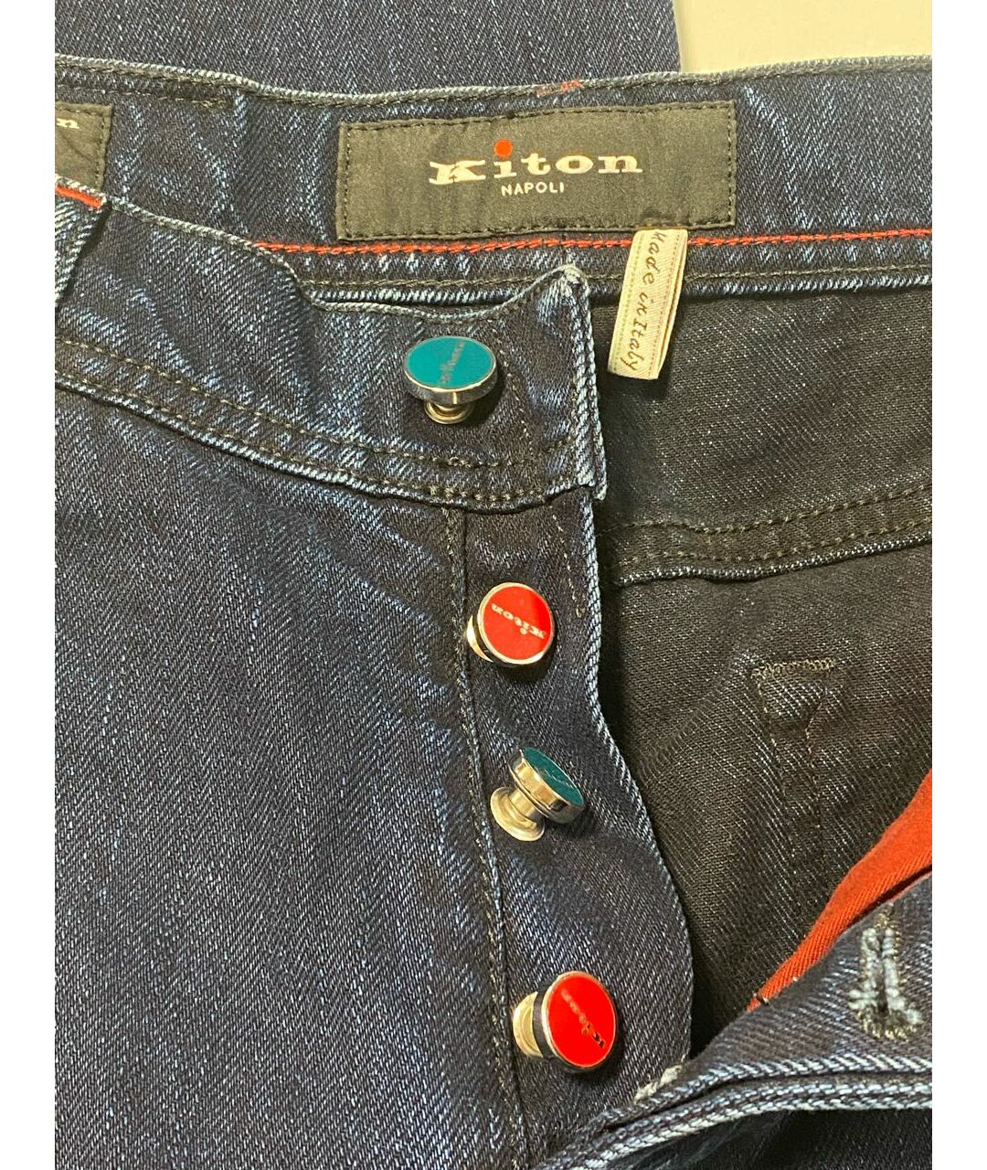 KITON Темно-синие хлопковые джинсы скинни, фото 7