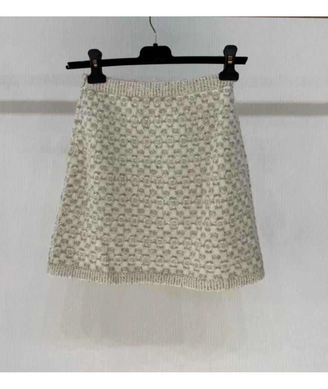 CHANEL Бежевая кашемировая юбка мини, фото 2