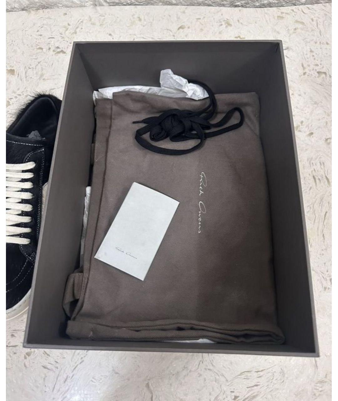 RICK OWENS Черные низкие кроссовки / кеды, фото 4