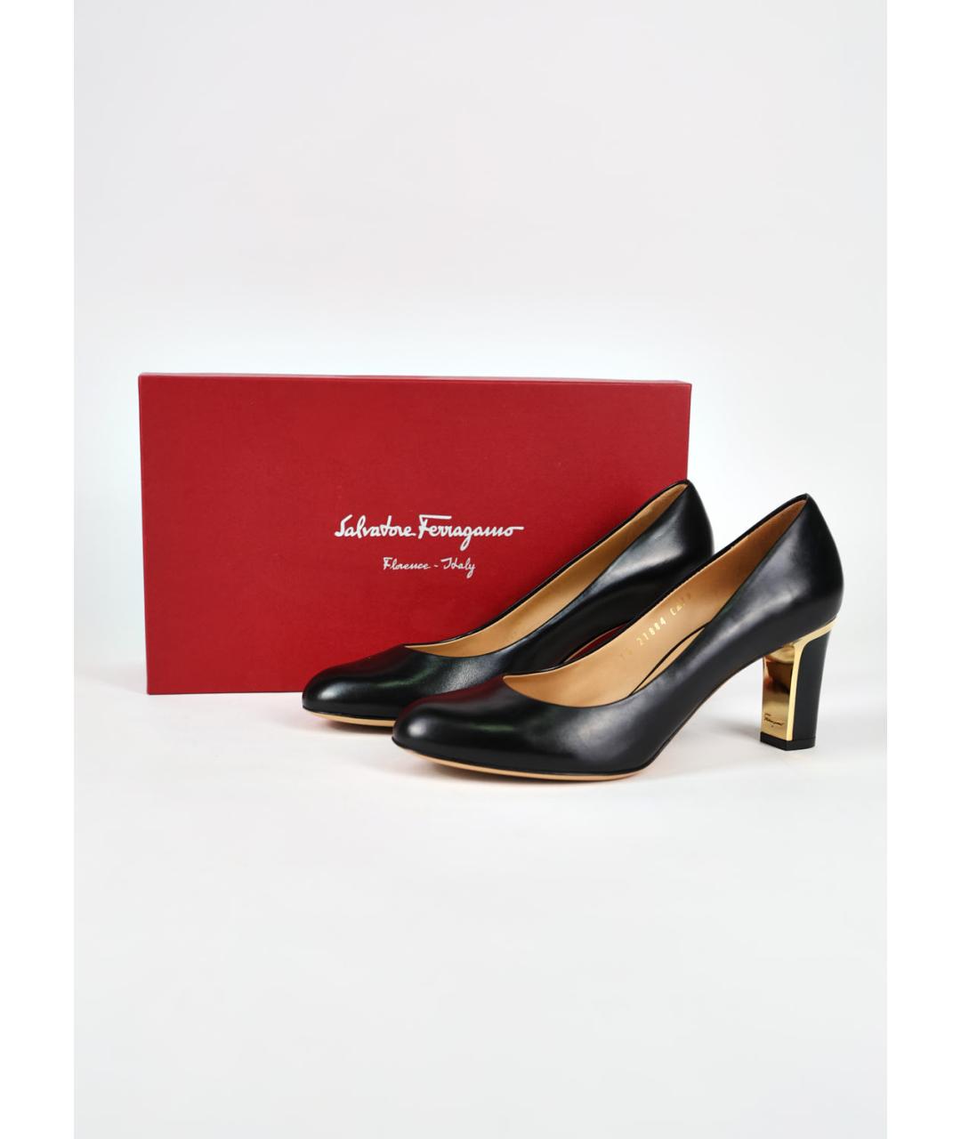 FERRAGAMO Черные кожаные туфли, фото 5