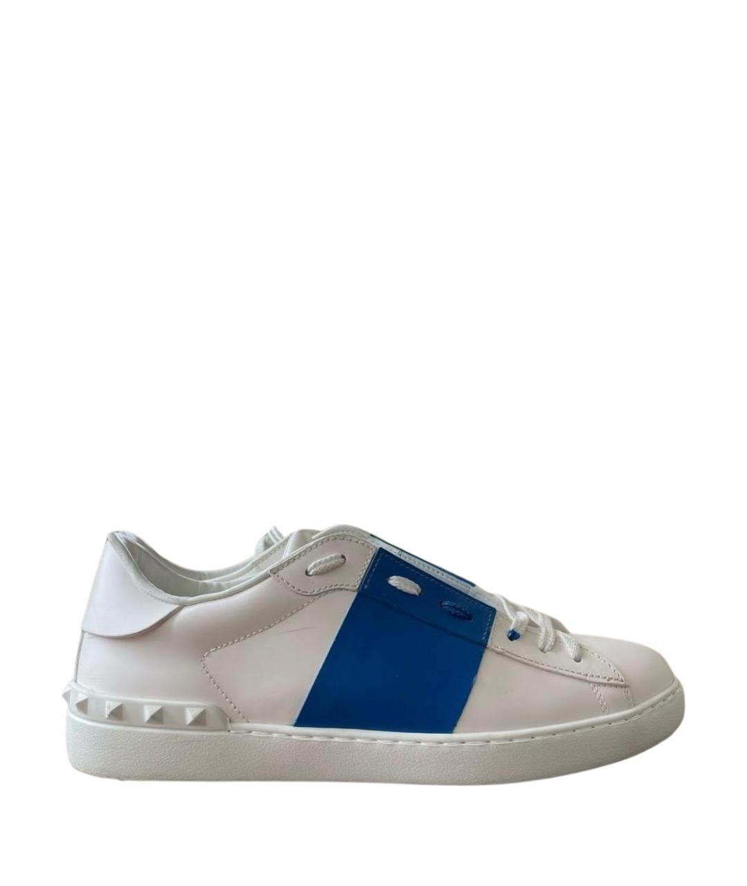 VALENTINO Белые кожаные низкие кроссовки / кеды, фото 1