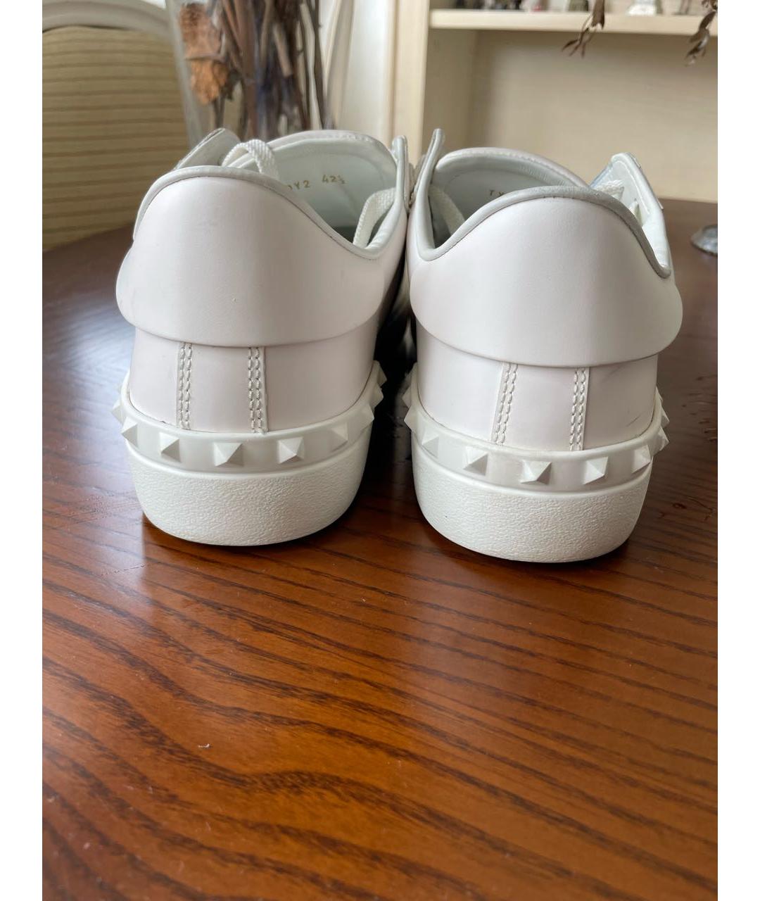 VALENTINO Белые кожаные низкие кроссовки / кеды, фото 4