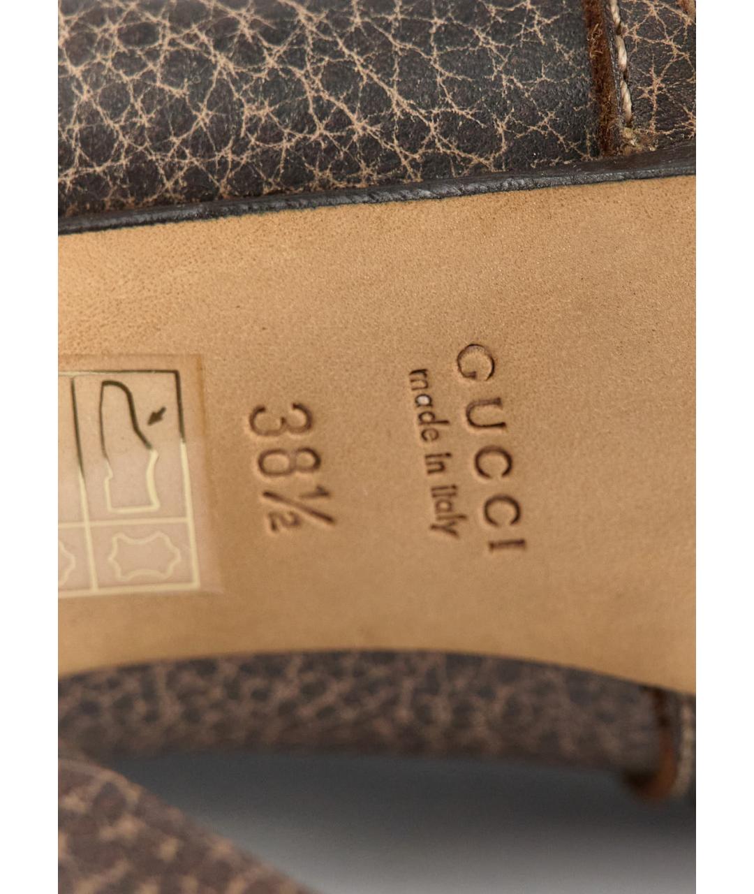 GUCCI Коричневые кожаные сапоги, фото 5