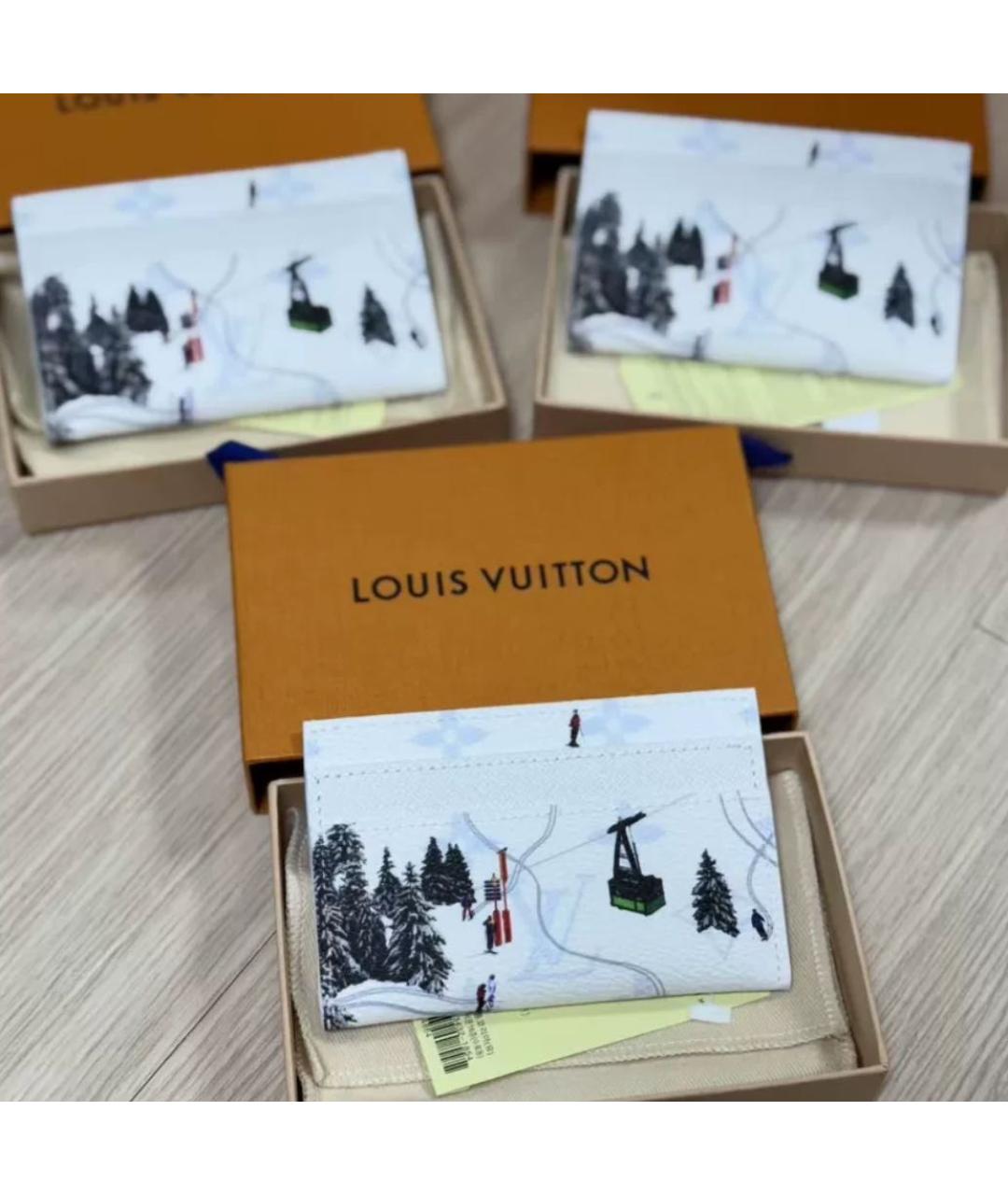 LOUIS VUITTON Белый кожаный кардхолдер, фото 2