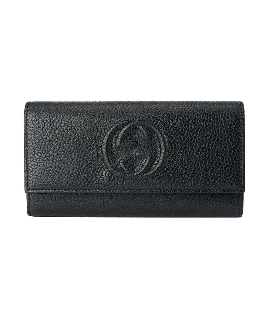 GUCCI Черный кожаный кошелек, фото 1