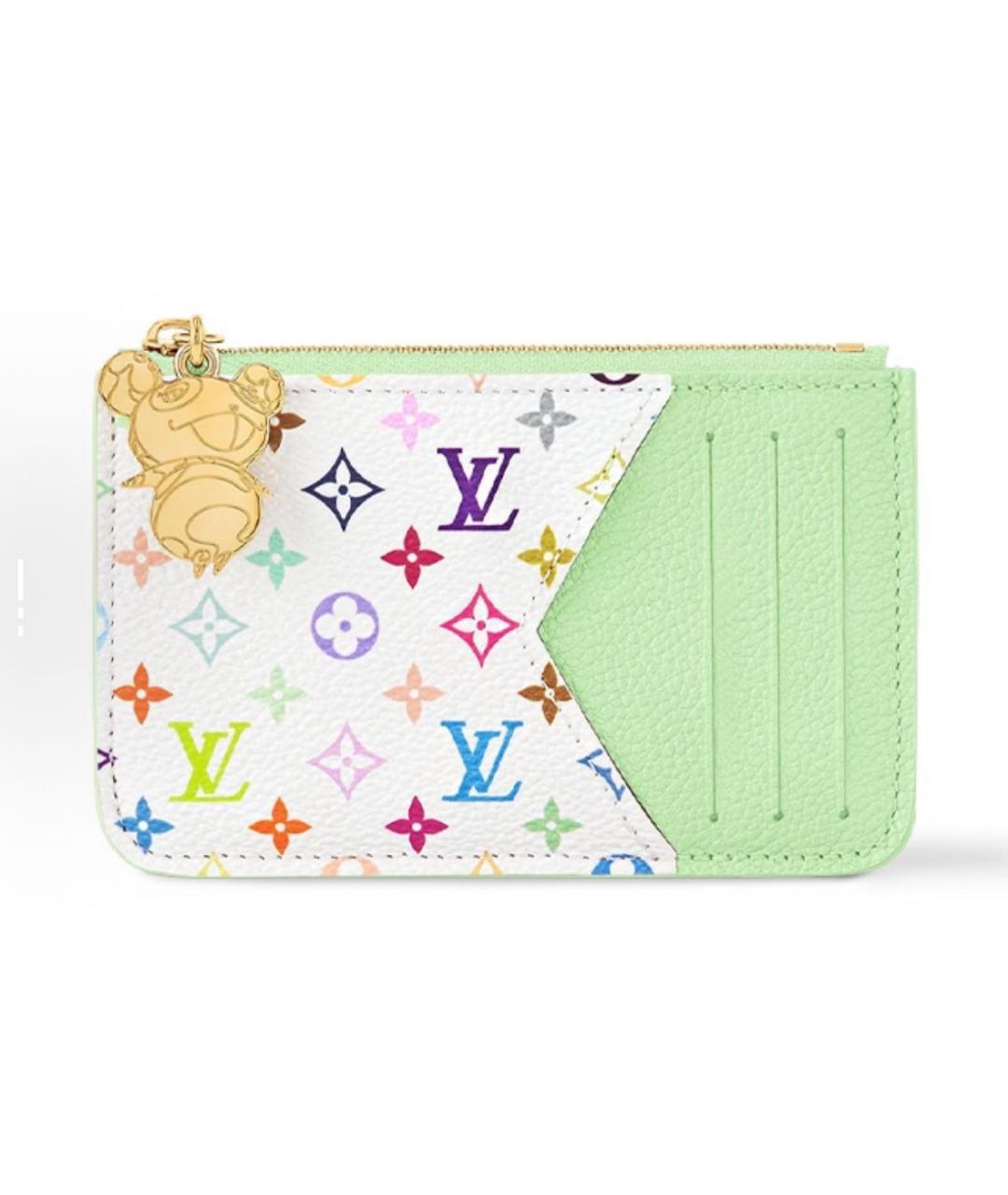 LOUIS VUITTON Зеленый кожаный кардхолдер, фото 5