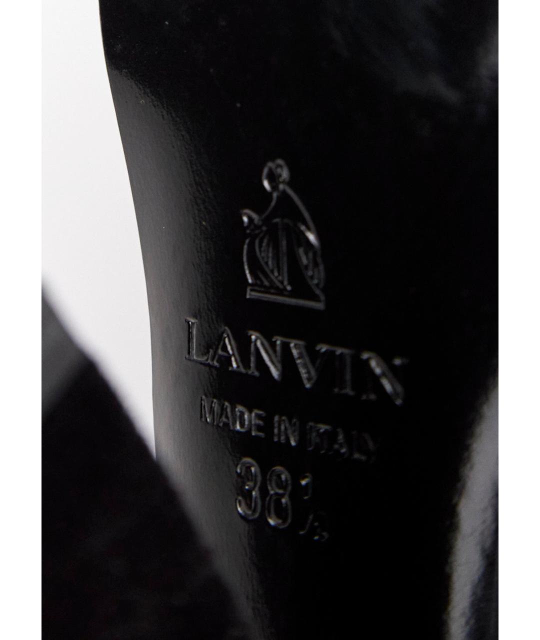 LANVIN Черные замшевые сапоги, фото 5