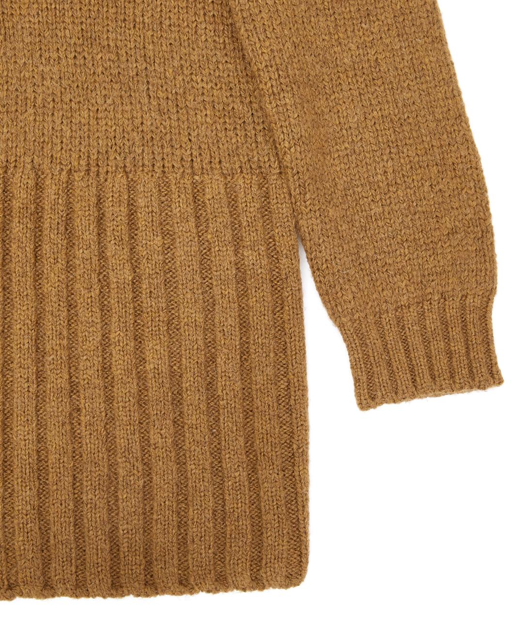 SAINT LAURENT Коричневое шерстяное повседневное платье, фото 4