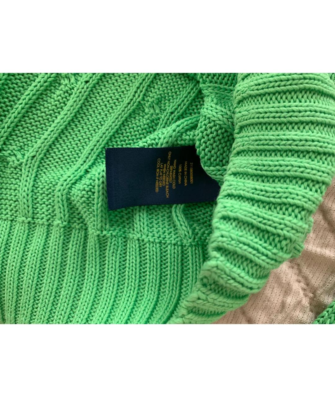 POLO RALPH LAUREN Зеленый хлопковый джемпер / свитер, фото 4